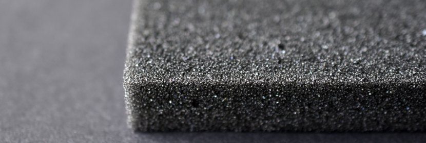 a sheet of foam with open cells
